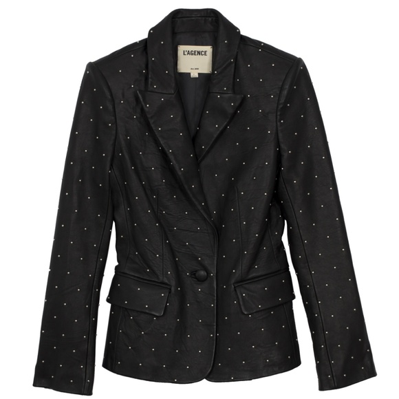 COPY - L'AGENCE Montegoi studded leather blazer - Picture 4 of 4